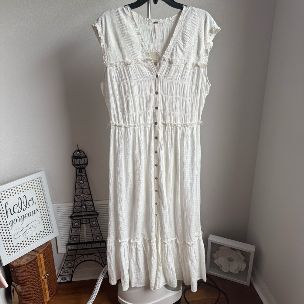 NWT Free People Ethereal Cottage Desert Dazed Midi Dress Boho Sz M - Picture 8 of 13
